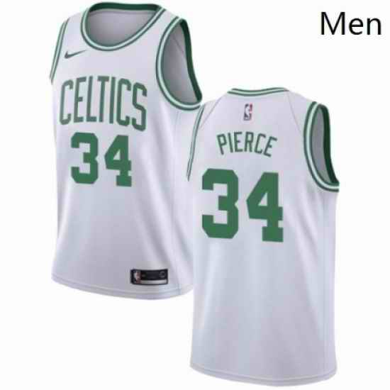 Mens Nike Boston Celtics 34 Paul Pierce Swingman White NBA Jersey Association Edition